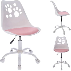 KRZESŁO biurowe na kółkach obrotowe DO BIURKA dziecięce JOY różowe JUMI