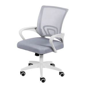 KRZESŁO BIUROWE SZARE ERGONOMICZNE FOTEL OBROTOWY DLA UCZNIA MŁODZIEŻOWY