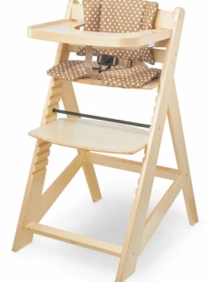 Krzesło do karmienia drewniane Moby-System WOODY - kolor naturalne drewno -
