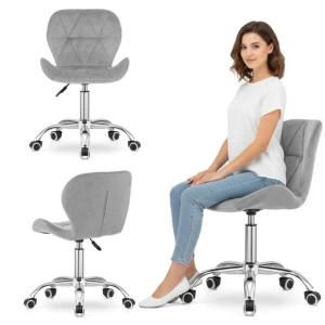 Krzesło obrotowe do biurka ucznia gabinetu szare tkanina Lugano.pro