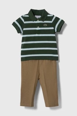 Lacoste piżama niemowlęca kolor zielony wzorzysta