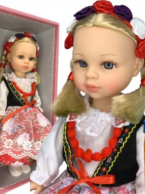 ﻿LALKA KRAKOWIANKA W STROJU LUDOWYM PUDEŁKO MÓWI ŚPIEWA PREZENT INTERAKTYWNA