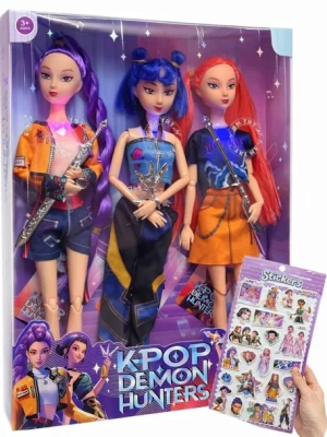LALKI + naklejki KPOP DEMON HUNTERS – ŚPIEWAJĄCE I ŚWIECĄCE