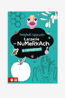 "Łamigłówki bystrzaka. Łączenie po numerkach z naklejkami" książka z zadaniami ZIELONA SOWA
