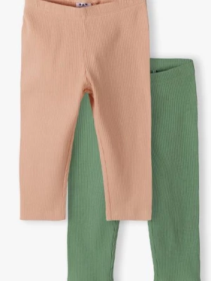 Leginsy w prążki - różowe i zielone - 2pak - Limited Edition
