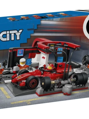 LEGO 60443 City F1 Pit stop i mechanicy z bolidem Ferrari Lego
