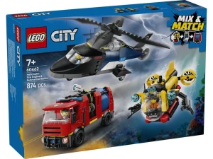 LEGO 60462 City Zestaw z helikopterem, wozem strażackim i łodzią podwodną Lego
