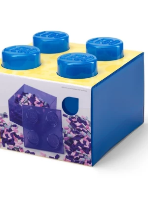 LEGO 40090805 Classic Pojemnik klocek LEGO Brick 4 z pokrywką – Przezroczysty niebieski Lego