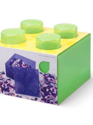 LEGO 40090806 Classic Pojemnik klocek LEGO Brick 4 z pokrywką – Przezroczysty zielony Lego