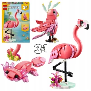 ﻿LEGO Creator 31170 Dzikie zwierzęta Różowy Flaming Papuga Kakadu Aksolotl