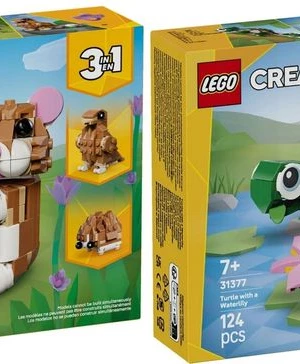 LEGO Creator 3w1 31376+31377 Chomik Orzeł Jeż + Żółw i kwiat lilii Kameleon