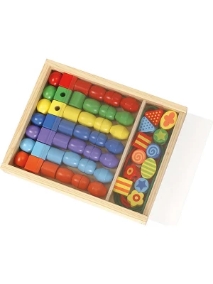 LENA Zestaw drewnianych koralików "Super Beads" - 3+ rozmiar: onesize