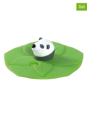 LEONARDO Osłonki (4 szt.) "Panda Bambini" w kolorze zielonym do szklanek - Ø 8,5 cm rozmiar: onesize