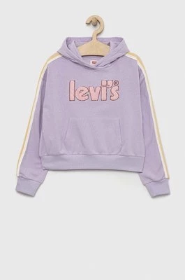 Levi's bluza dziecięca kolor fioletowy z kapturem