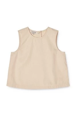 Liewood bluzka bawełniana niemowlęca kolor beżowy gładka