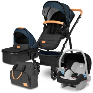 LIONELO AMBER WÓZEK WIELOFUNKCYJNY 3W1 GONDOLA SPACERÓWKA FOTELIK BLUE NAVY