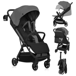 LIONELO JULIE AIR GREY STONE WÓZEK SPACEROWY SKŁADANY LEKKI UCHWYT NA KUBEK