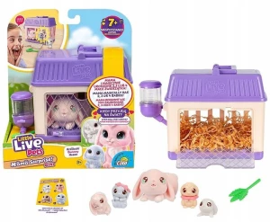 ﻿LITTLE LIVE PETS MAMA SURPRISE MINI Królik, rodzina króliczków 26625 KLATKA