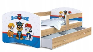 ﻿Łóżko 160x80 szuflada + materac + grafika LUKI