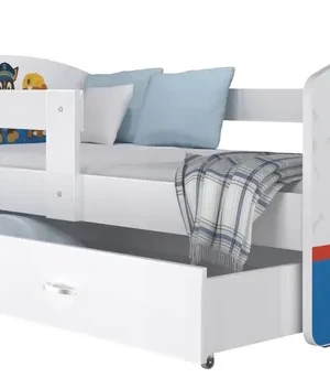 Łóżko 160x80 szuflada + materac + grafika LUKI