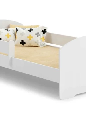 Łóżko dziecięce 140x70 białe jednoosobowe pojedyncze barierka materac LUK