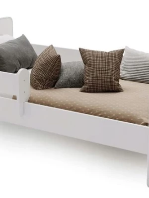 Łóżko dziecięce 140x70 tapczan białe jednoosobowe pojedyncze z barierką MAX