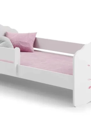 Łóżko dziecięce 160x80 białe z materacem i barierką dziewczynka wróżka FALA Łóżko dziecięce 160x80 białe z materacem i barierką dziewczynka wróżka FALA