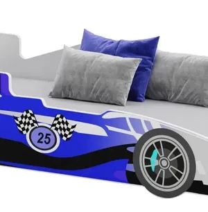 Łóżko dziecięce 160x80 samochód tapczan jednoosobowy materac AUTO F25-N