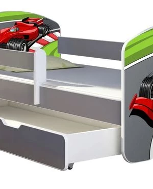 Łóżko dziecięce 180x80 szuflada materac Szary ACMA