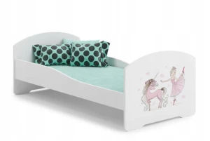﻿Łóżko dziecięce dla dzieci LUK 160X80 + materac - dziewczynka z jednorożcem