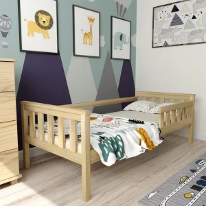 ﻿ŁÓŻKO DZIECIĘCE DLA DZIECKA DREWNIANE SOSNA FRANIO 80X180 + STELAŻ GRATIS