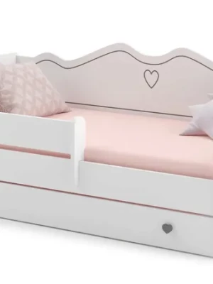 Łóżko dziecięce dla dziewczynki EmmaKOBI 160x80 białe z szufladą + materac