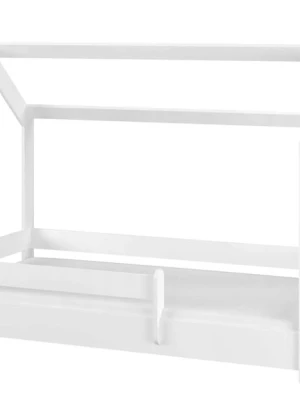 Łóżko dziecięce DOMEK BABY BOO 160x80 + materac BIAŁY GŁADKI