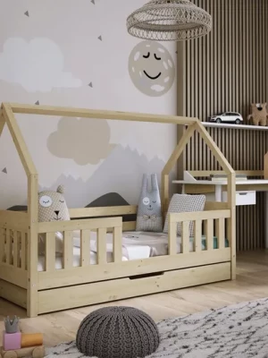 Łóżko dziecięce DOMEK DYZIO 160x80 materac szuflada