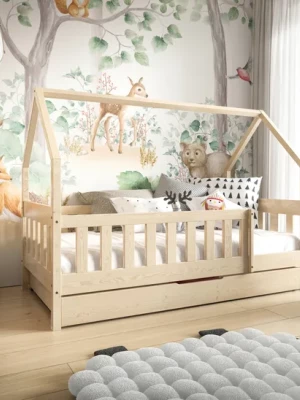 Łóżko dziecięce DOMEK LUNA 160x80 materac szuflada