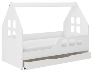 ﻿Łóżko dziecięce DOMEK z SZUFLADĄ 160x80 + materac