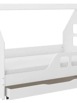 Łóżko dziecięce DOMEK z SZUFLADĄ 160x80 + materac Białe Lub Sonoma
