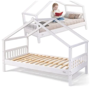 ŁÓŻKO DZIECIĘCE DREWNIANE 160x80 ALCUBE HELIA DOMEK 80x160 + STELAŻ