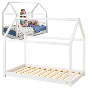 ŁÓŻKO DZIECIĘCE DREWNIANE 160x80 MONTESSORI DOMEK 80x160 + STELAŻ
