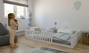 ﻿Łóżko dziecięce / młodzieżowe TESO 120x200 : BIAŁE