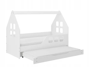 ﻿Łóżko dziecięce PODWÓJNE - Domek 160x80 - wysuwane