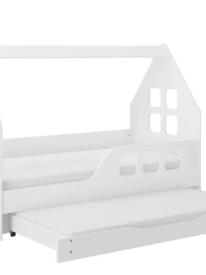 Łóżko dziecięce PODWÓJNE - Domek 160x80 - wysuwane Białe Lub Sonoma