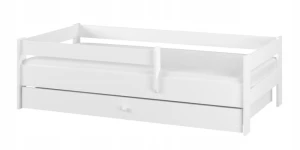 ﻿Łóżko dziecięce SIMPLE BABY BOO 160x80 + SZUFLADA + materac BIAŁY GŁADKI