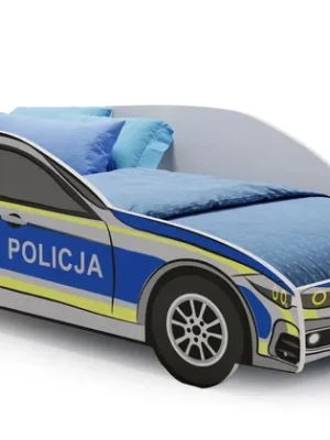 Łóżko dziecięce tapczan 160x80 pojedyncze materac auto samochód POLICJA