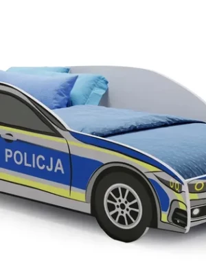 Łóżko dziecięce tapczan jednoosobowy 160x80 samochód auto POLICJA materac Łóżko dziecięce tapczan jednoosobowy 160x80 samochód auto POLICJA materac