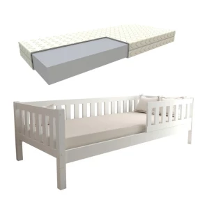 ŁÓŻKO MONTESSORI DZIECIĘCE LULU PLUS 120X200 BIAŁE + MATERAC STELAŻ GRATIS