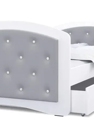 Łóżko tapicerowane 160x80 szuflada + materac MEGI