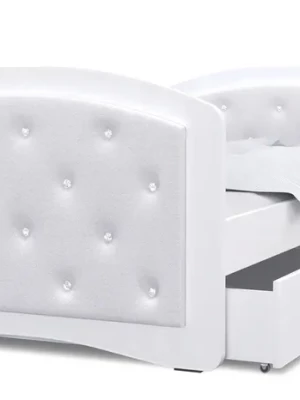 Łóżko tapicerowane 180x80 szuflada + materac MEGI