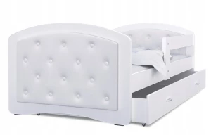 ﻿Łóżko tapicerowane 180x90 szuflada + materac MEGI