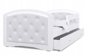 ﻿Łóżko tapicerowane 200x90 szuflada + materac MEGI